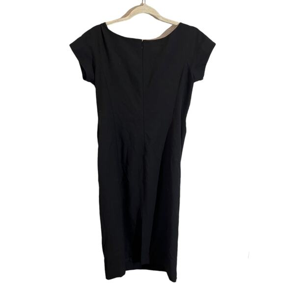 MICHAEL Michael Kors Midi Wrap Dress Women's Size 8 Black Short Sleeves Back Zip - Picture 2 of 7